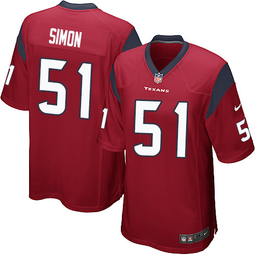 Men's Game John Simon Nike Jersey Red Alternate - #51 NFL Houston Texans